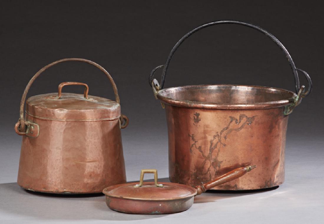 Group of Three French Copper Kitchen Items, 19th c., (1 of 1)