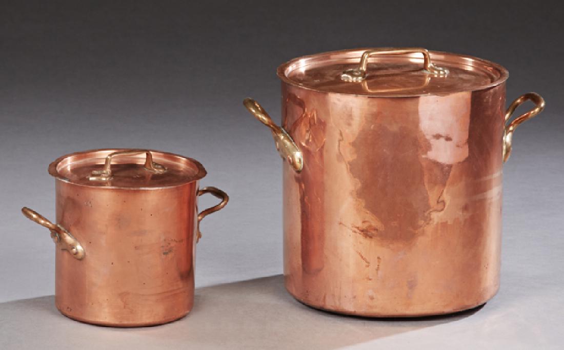 Two French Copper Covered Cylindrical Daubieres, 19th (1 of 1)