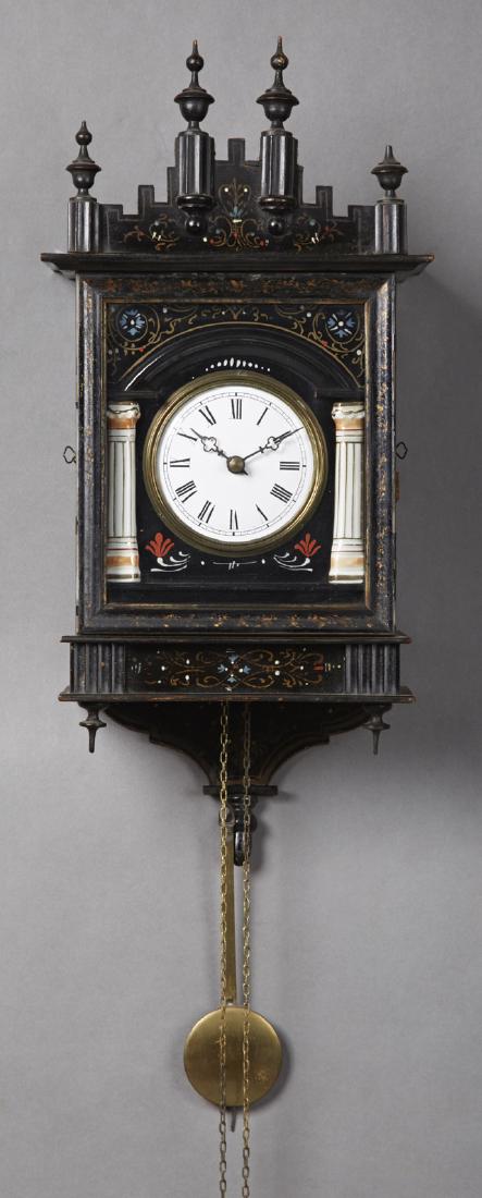 French Ebonized Two Weight Wall Clock, c. 1880, the (1 of 5)