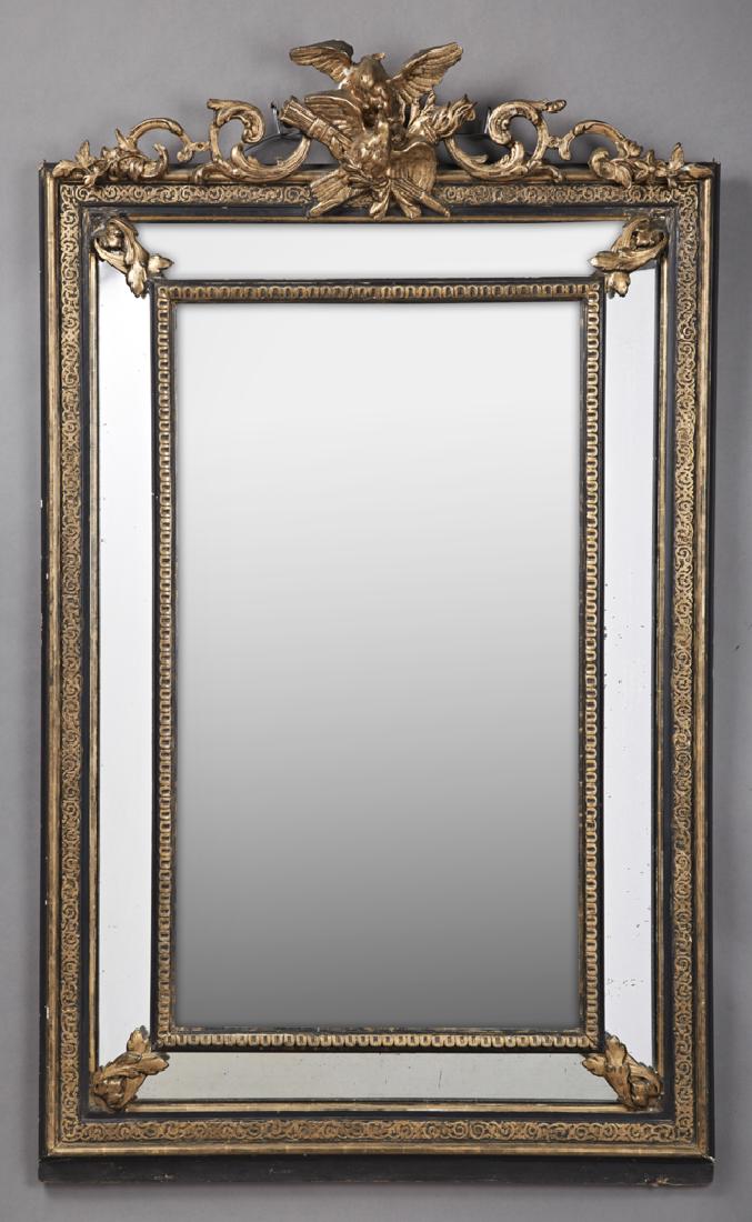 Louis XV Style Gilt and Gesso Ebonized Overmantel (1 of 1)