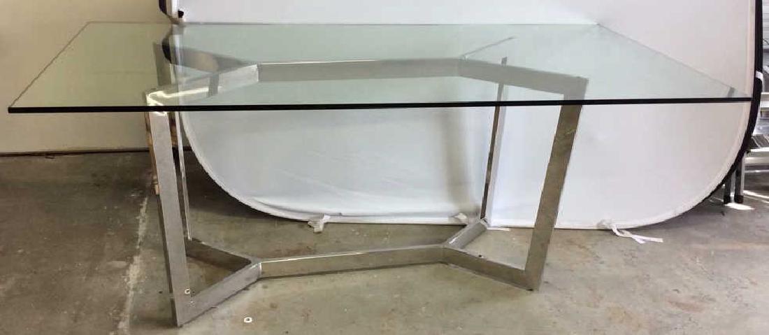 Modern Chrome Glass Dining Table Almost new Dining (1 of 8)