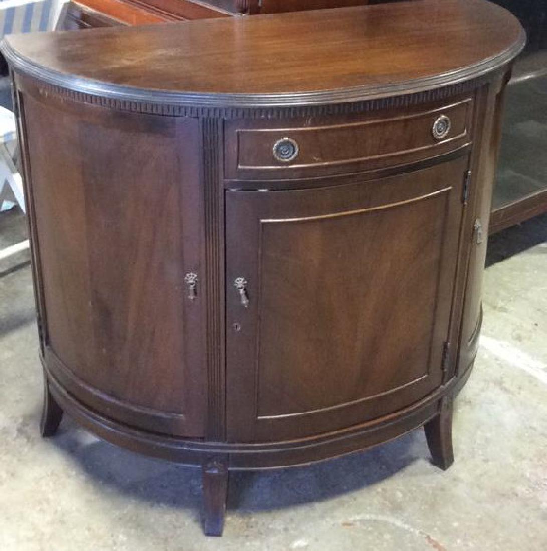 Flame Mahogany Demi Lune Side Table Demilune Table (1 of 6)