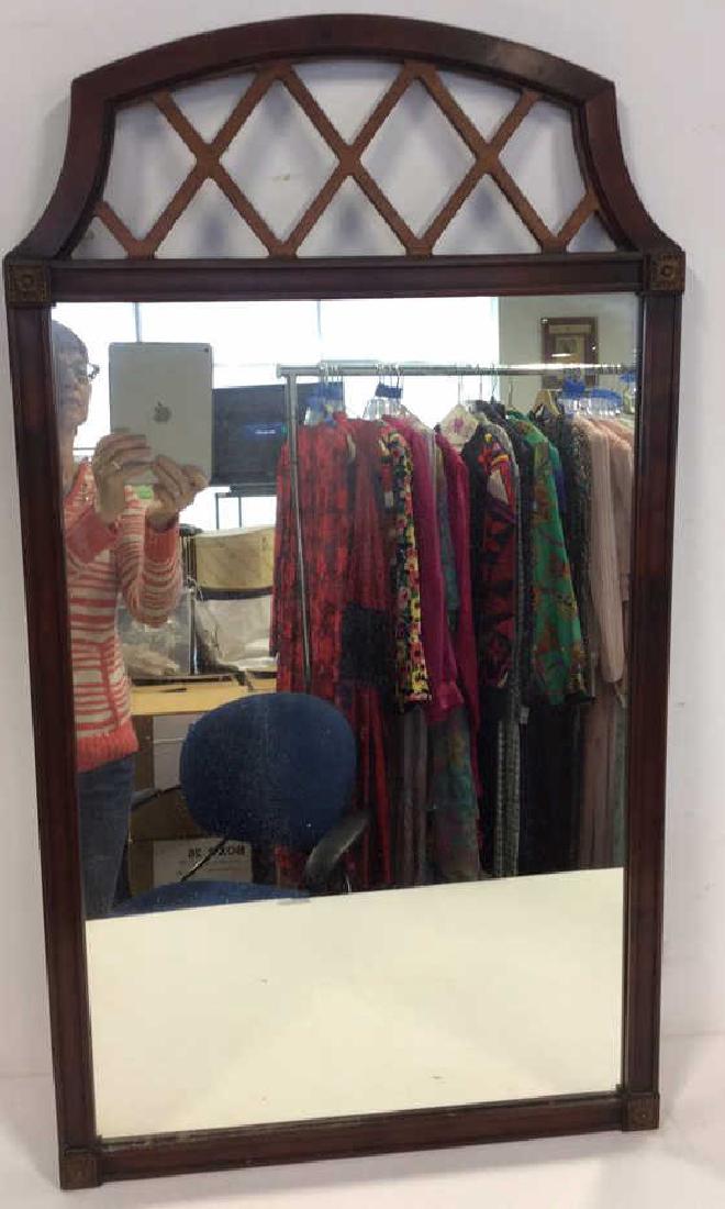 Vintage Lattice Framed Carved Wood Mirror Vintage wood (1 of 9)