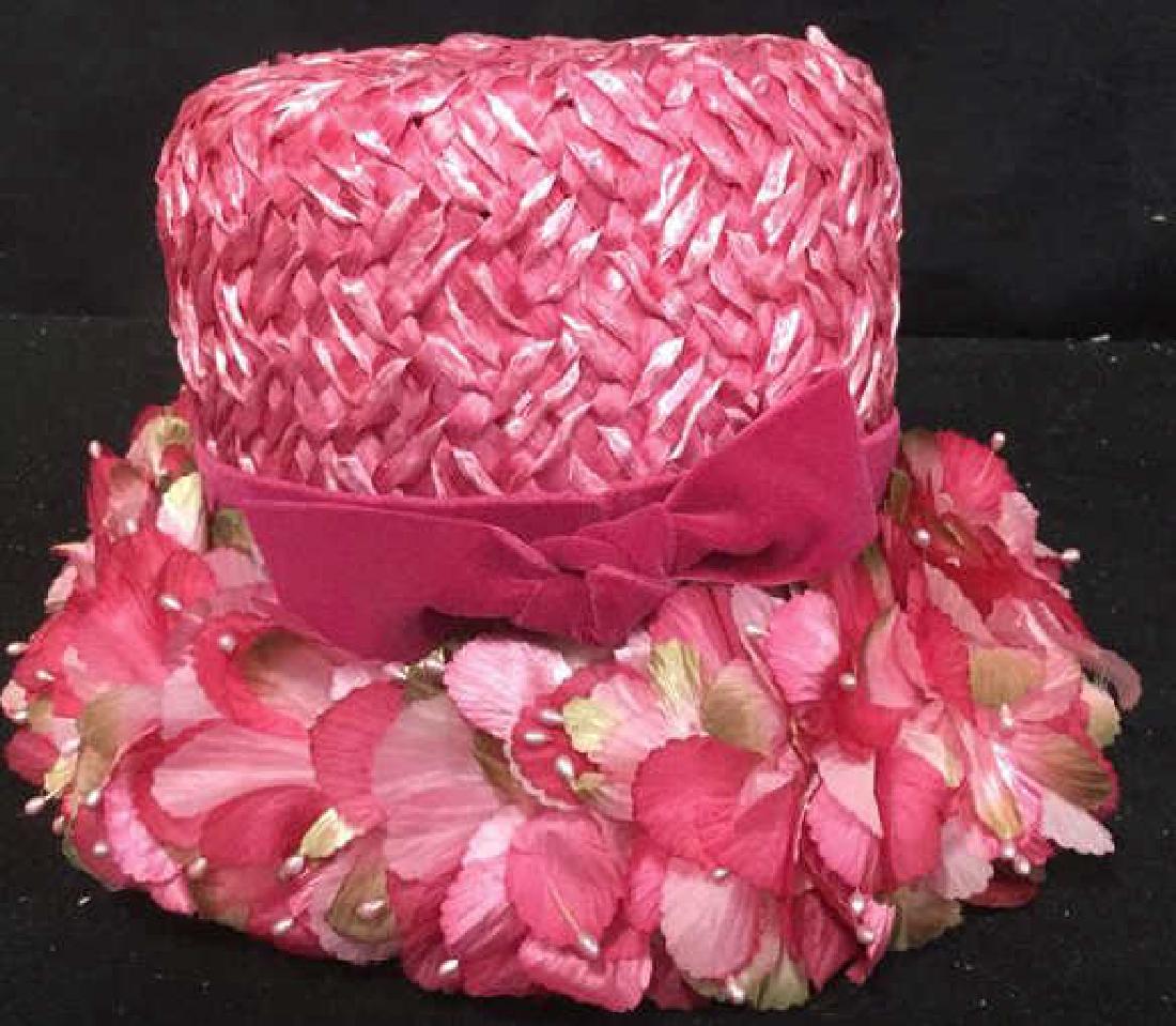 Vintage Hot Pink Floral Ladies Hat Vintage ladies (1 of 9)