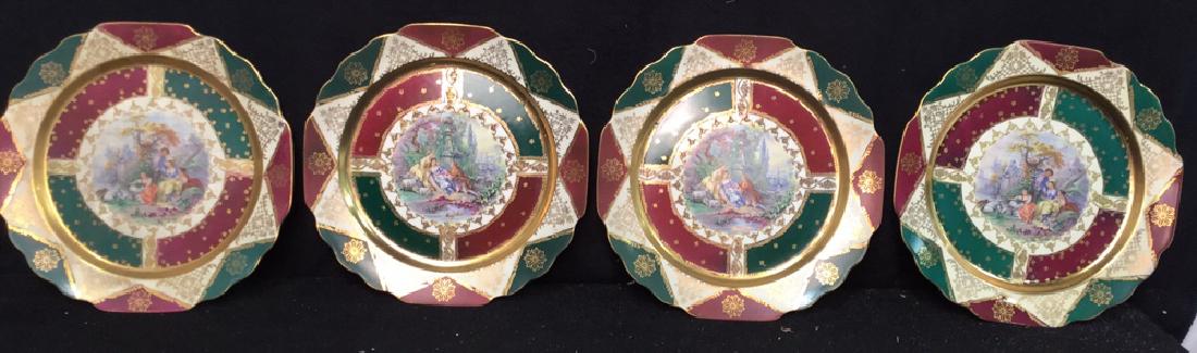 Decorative Porcelain Plates Signed Angelica Set of 4 (1 of 8)