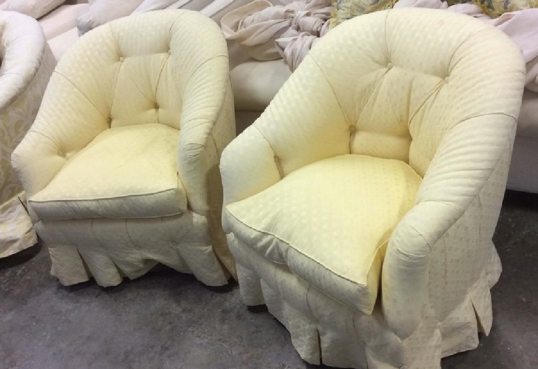 Pair Upholstered Swivel Tub Chairs Swivel Tub Chairs (1 of 7)