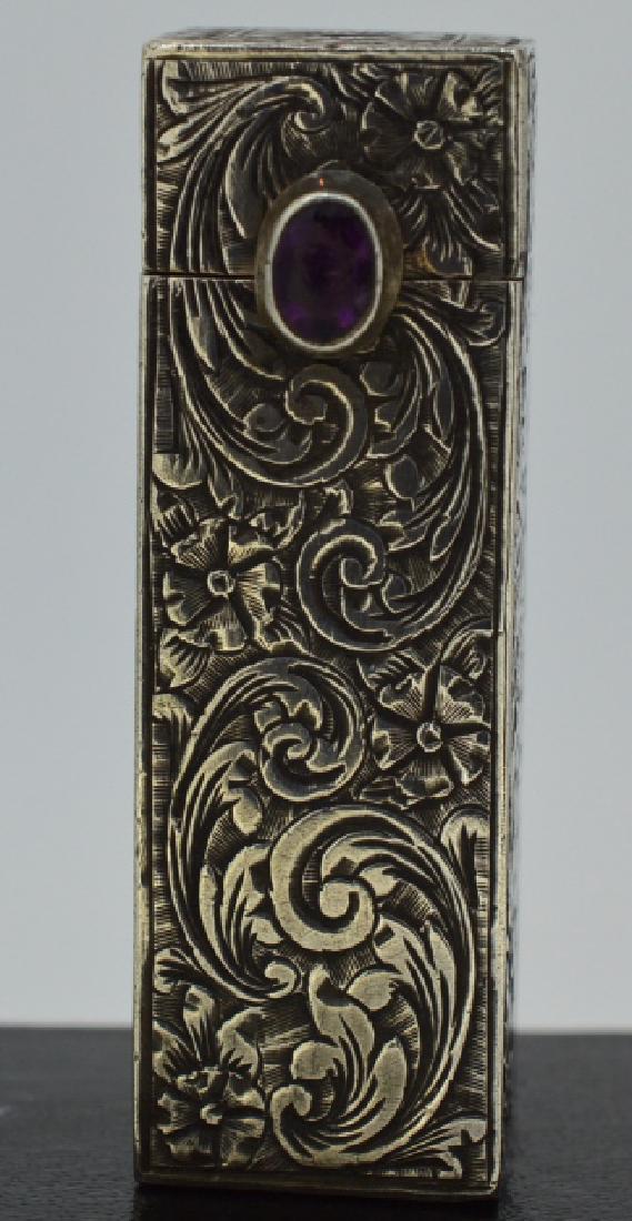 Silver Victorian Lipstick Case Unique .880 Silver with (1 of 3)