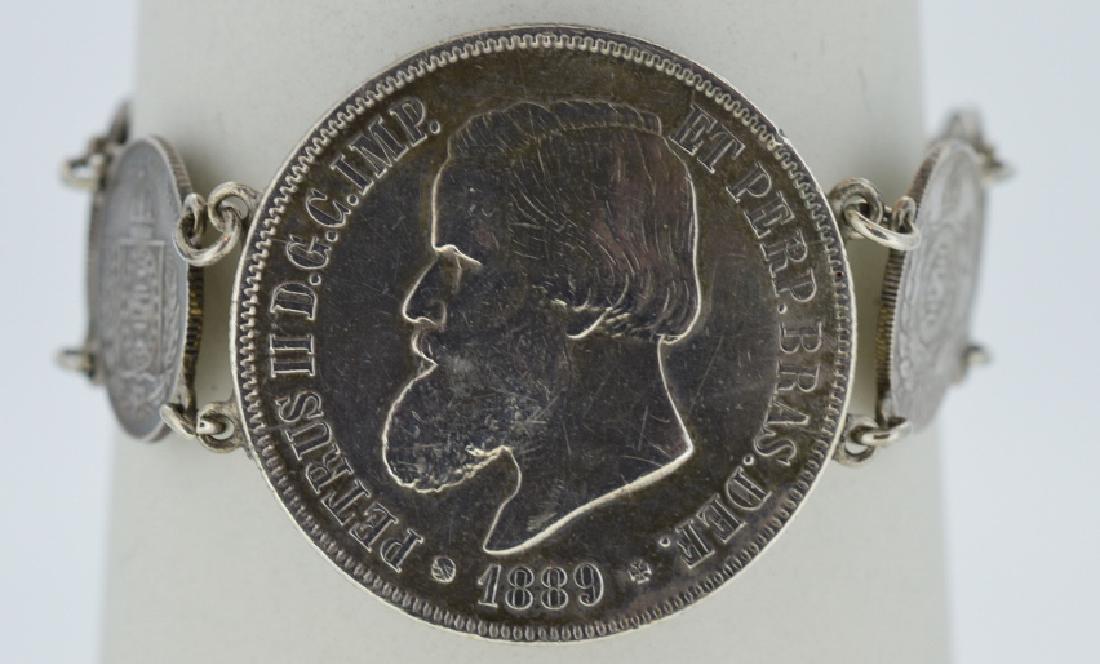 19th Century Silver Coin Bracelet .900 Silver, (1 of 5)