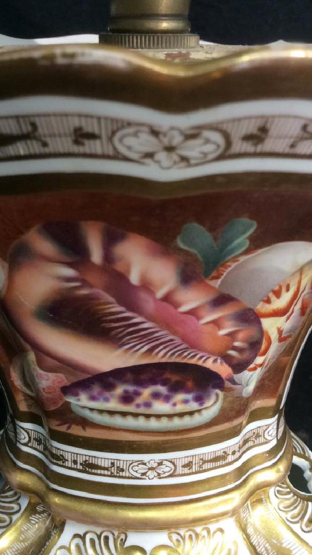 Vintage. gold White Hand Painted Porcelain Lamp (1 of 9)