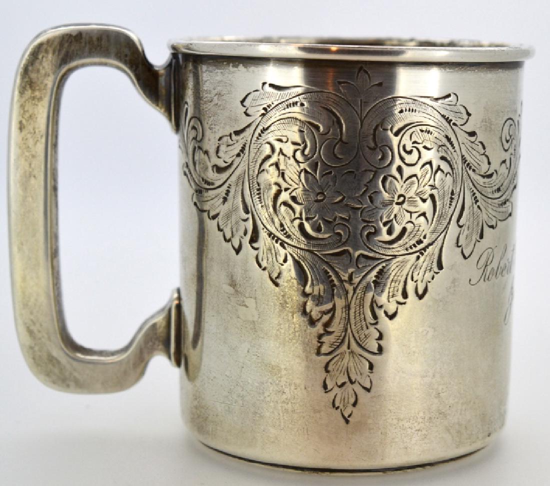 1909 Engraved Sterling Silver Cup .925 Sterling Silver: .925 Sterling Silver Cup Engraved and Dated 1909, Measures 2 3/4" x 3" High