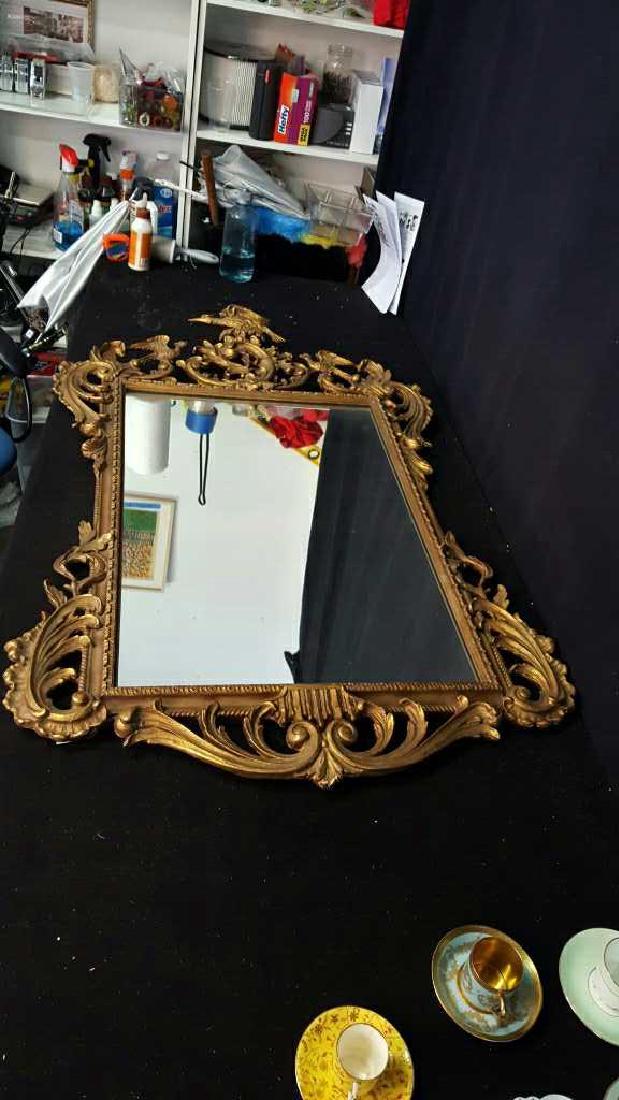 Antique Gold Leaf Carved Birds Mirror Labeled on (1 of 10)