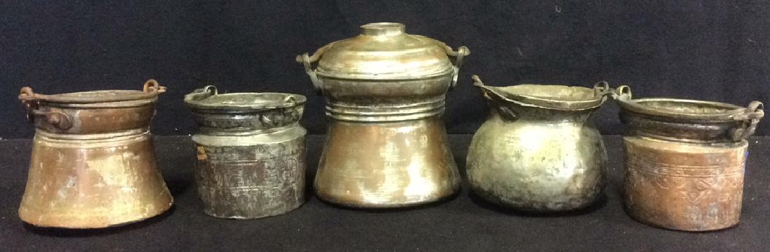 Antique Hand Made Hammered Copper and Metal Pots (1 of 9)