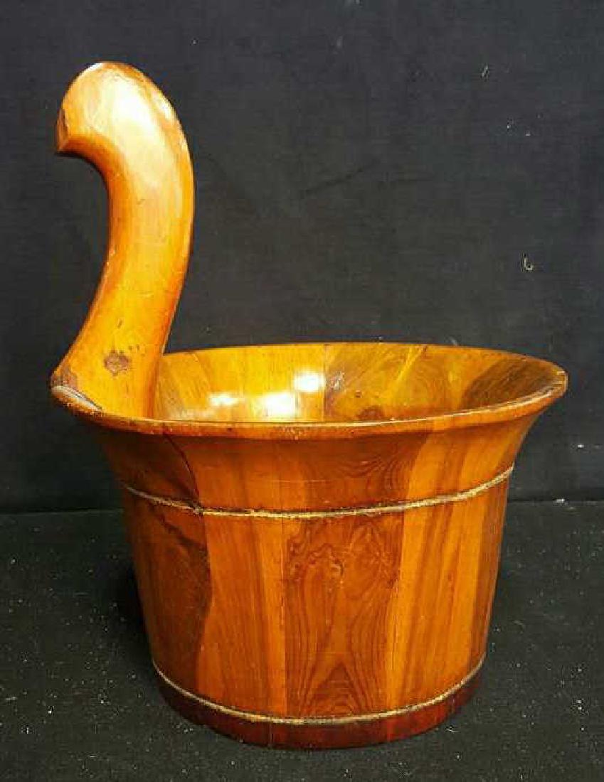 Antique Hand Made Handled Wooden Planter (1 of 7)