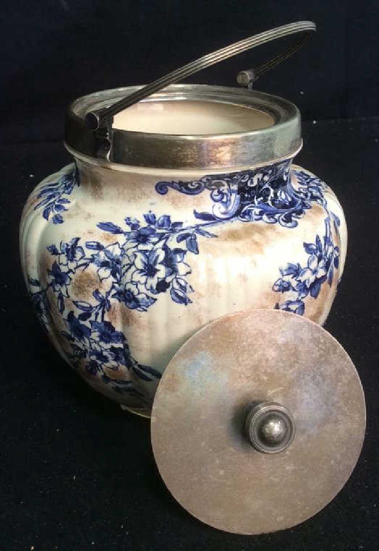 Antique Doulton Burslem Biscuit Jar Silverplating (1 of 8)