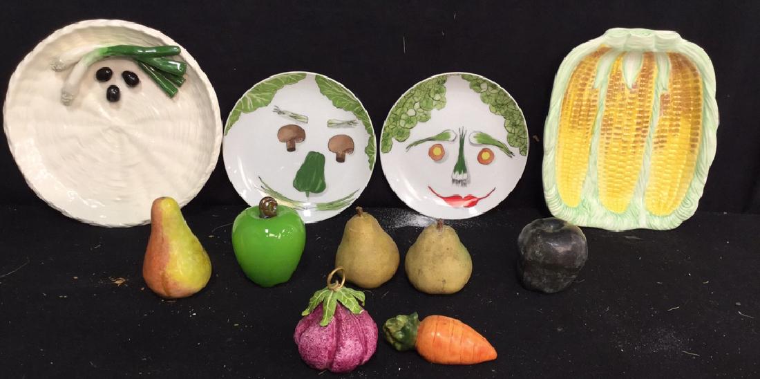 Group Lot  Assorted Ceramic Tabletop Items Fruit and (1 of 8)