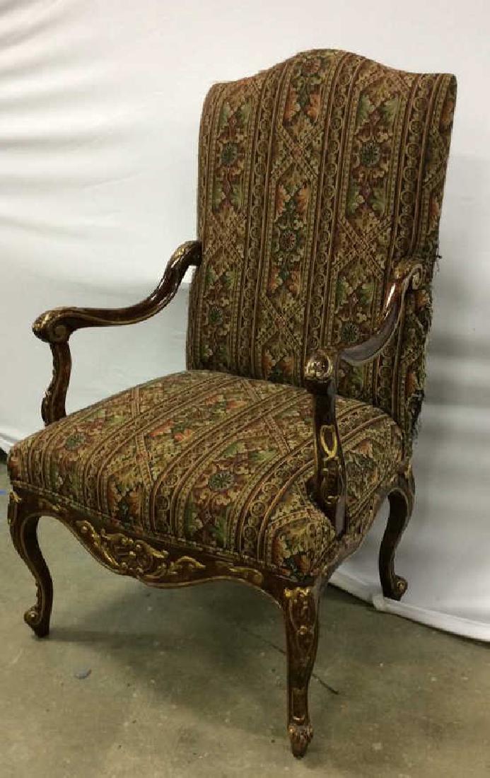 Painted Wood  Louis XV Style Bergere Armchair Carved (1 of 8)