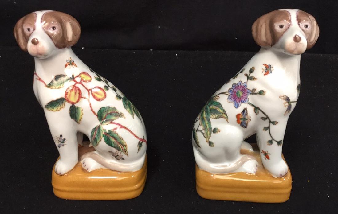 Pair Of Handpainted Porcelain Dog Statues 2 handpainted (1 of 8)