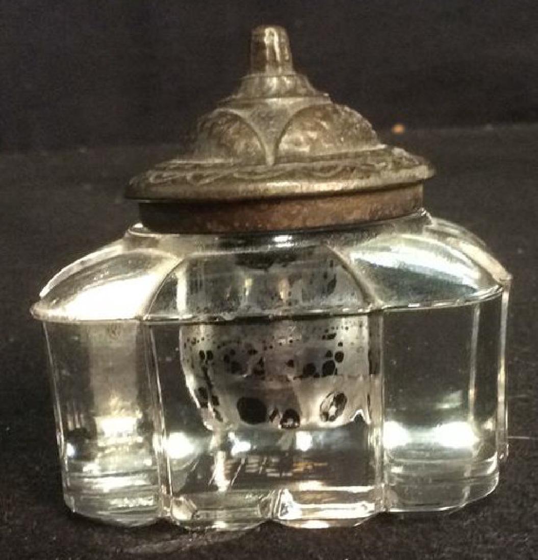 Antique Crystal Inkwell with Bronze Lid Antique Crystal (1 of 6)