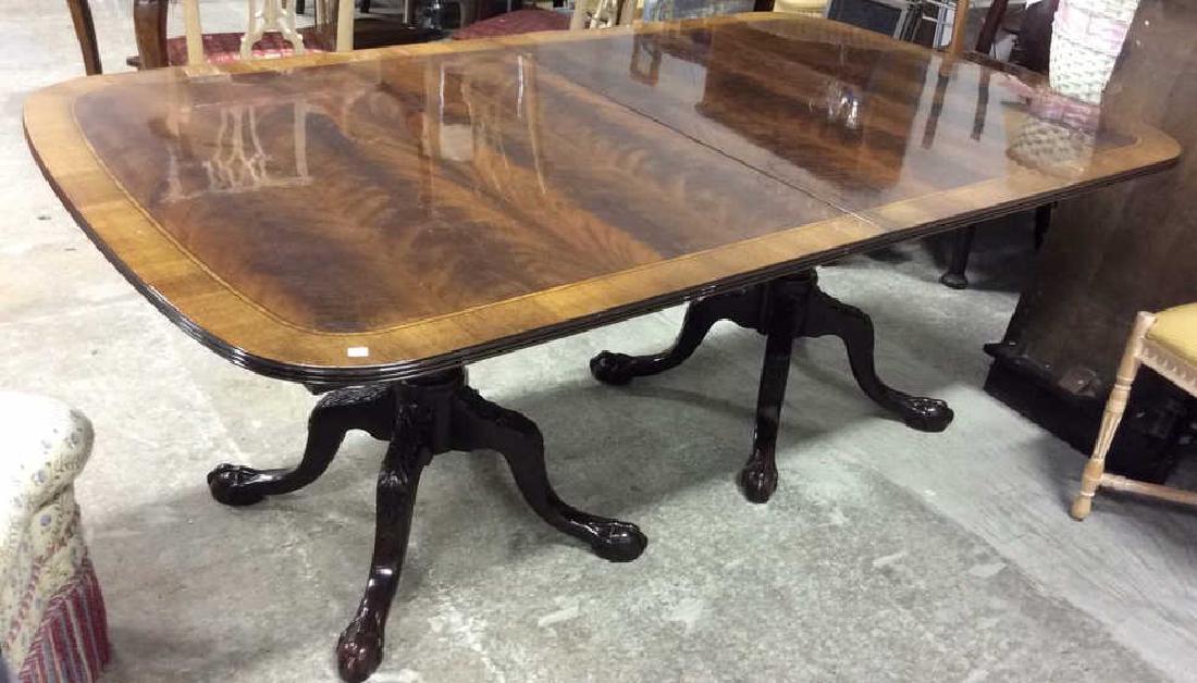 Double Pedestal Mahogany Walnut Dining Table Comes with (1 of 10)