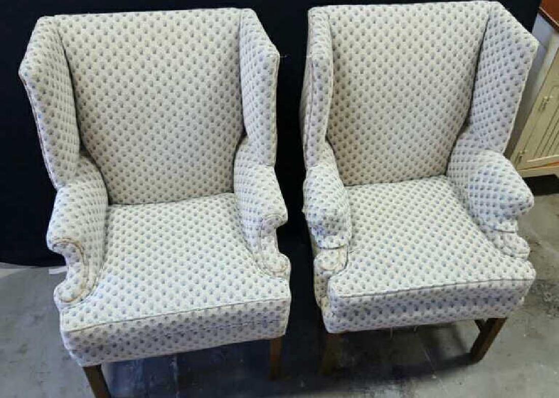 Pair of Upholstered Wing Chairs Pair of Upholstered (1 of 9)