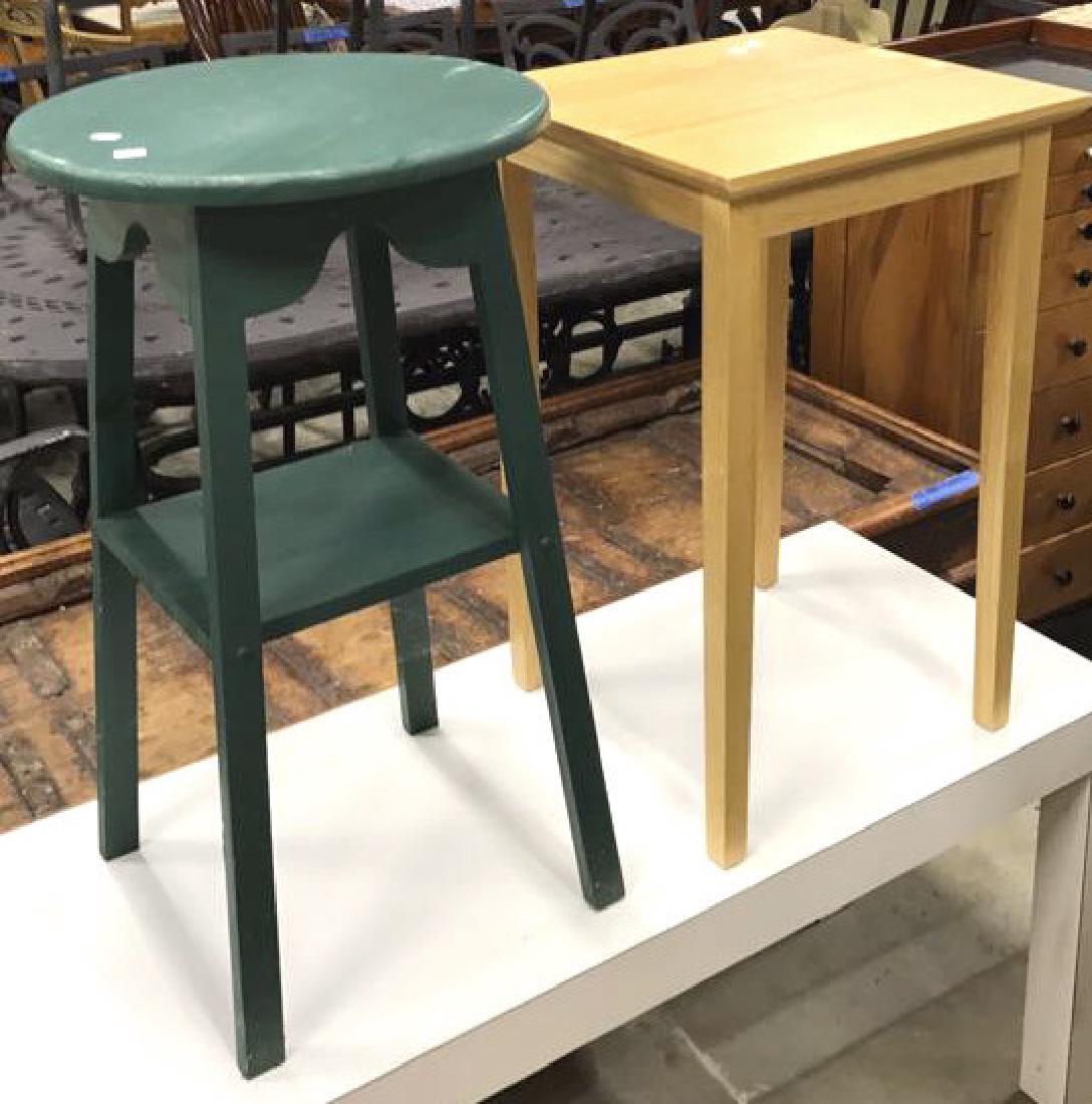 2 Vintage Style Wood Corner Tables 2 Vintage Style Wood (1 of 6)