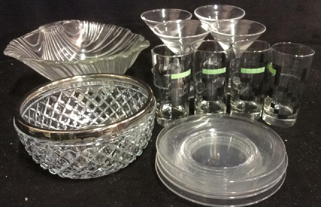 Group Lot Glass Bowls Plates Barware Stems Group Lot (1 of 9)
