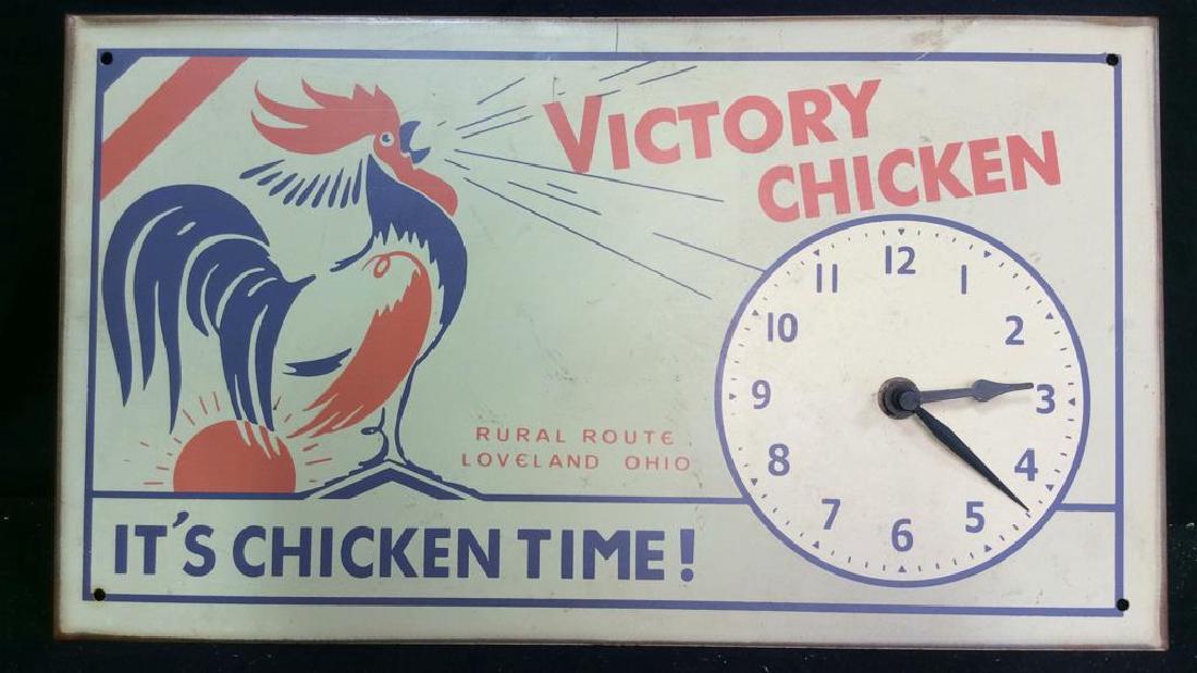 Vintage Chicken Time Sign and Clock Vintage painted or (1 of 9)
