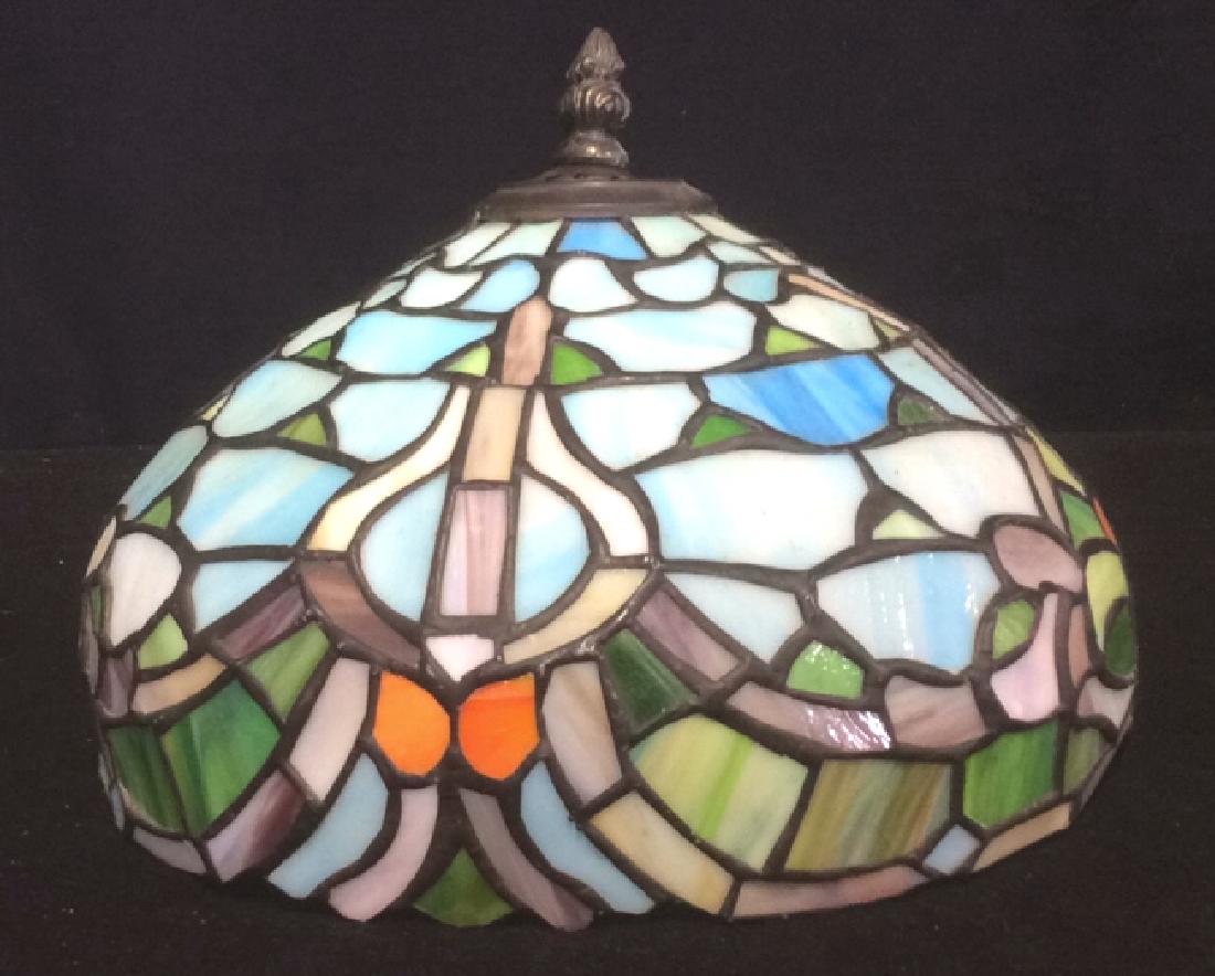 Tiffany Style Stained Glass Table Lamp Shade Greens and (1 of 7)