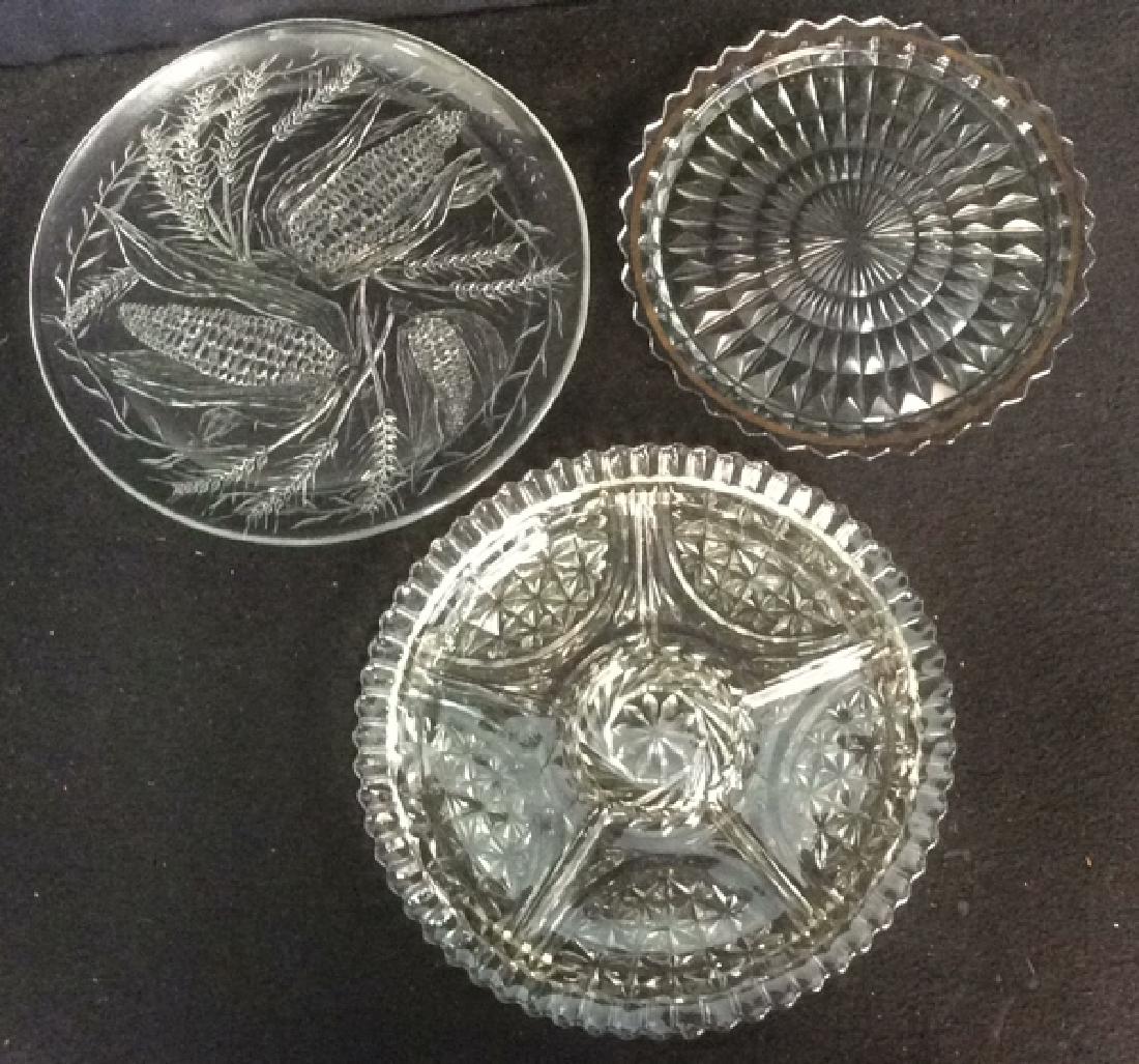 Group of 3 Pressed Glass Serving Plates All are clear (1 of 5)