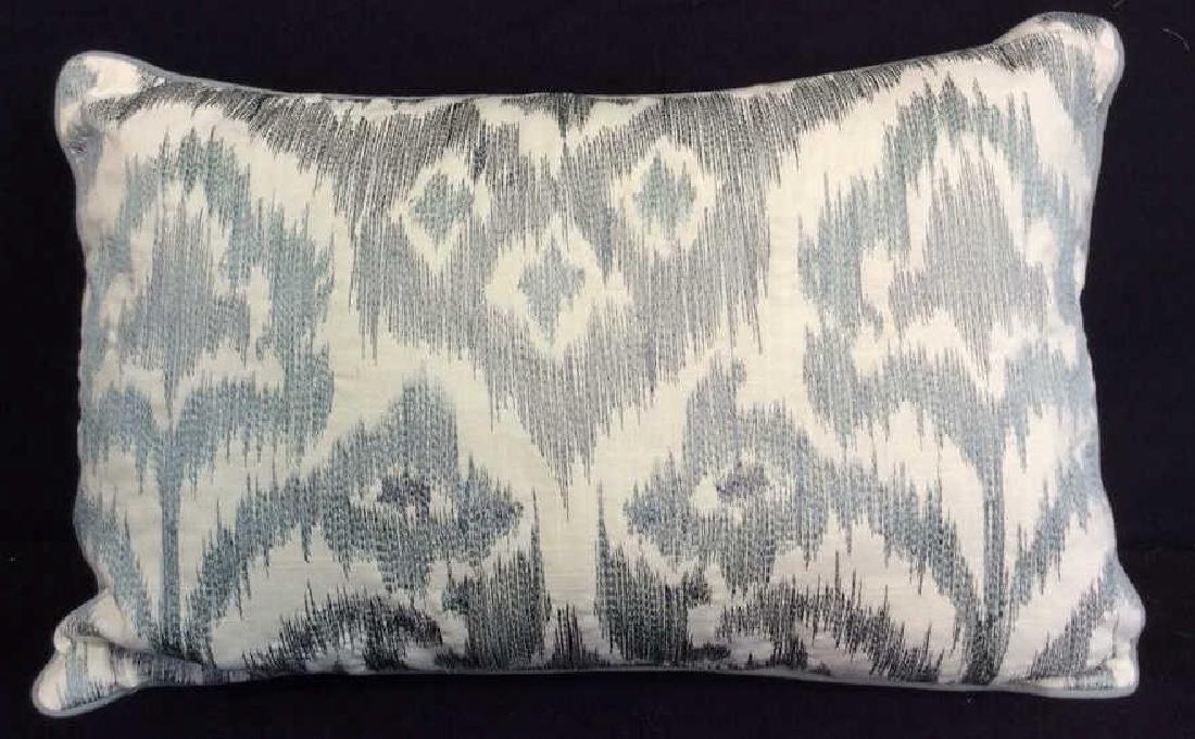 Turquoise Linen Ikat Pattern Throw Pillow Turquoise (1 of 7)
