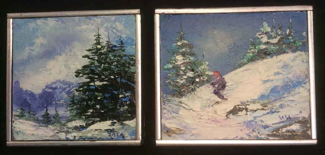 Group Paintings Signed Zaza Meuli Palette Knife Zaza (1 of 8)