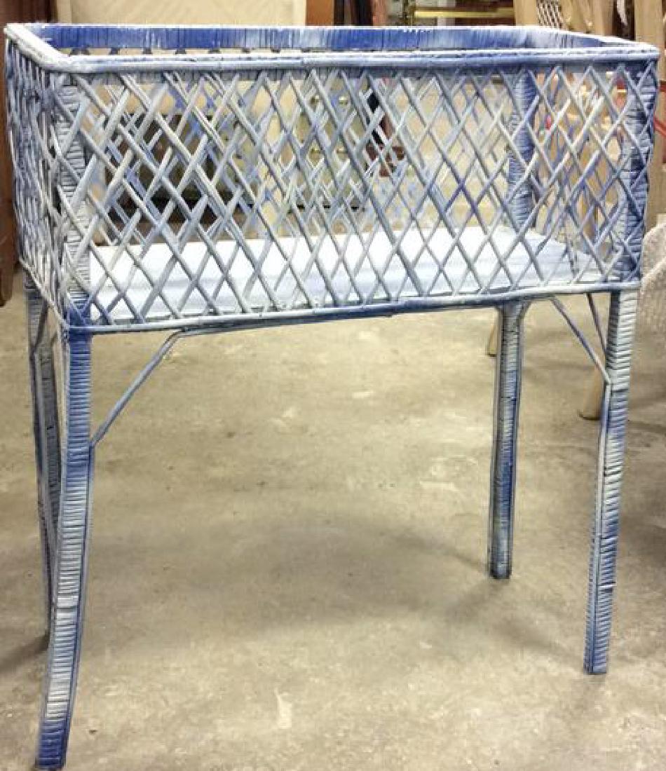 Painted Vintage Wicker Plant Holder Plant Stand plant (1 of 5)