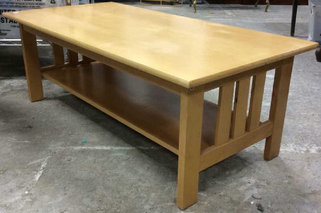 Rectangular Light Pine Coffee Table Coffee table with (1 of 6)