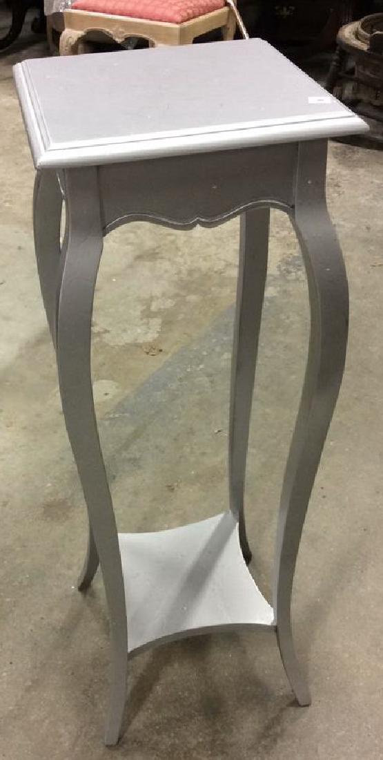Silver Painted Wood Plant Stand Plant Stand, Display (1 of 8)