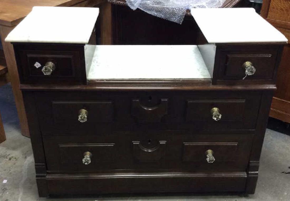 Marble Topped Antique Mahogany Dresser Dresser with (1 of 10)