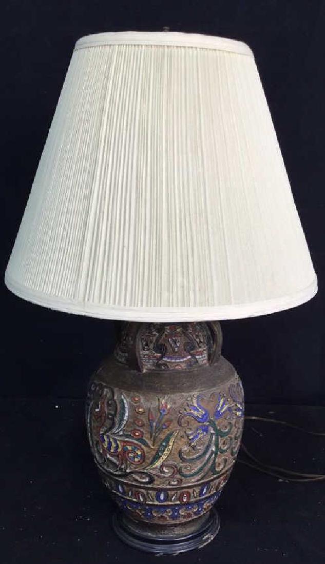 Metal Handpainted Table Lamp Table lamp, metal with (1 of 8)