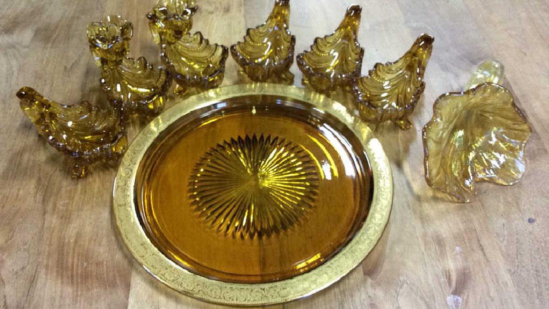 Vintage Cut Amber Glass Tabletop Collection Vintage (1 of 11)