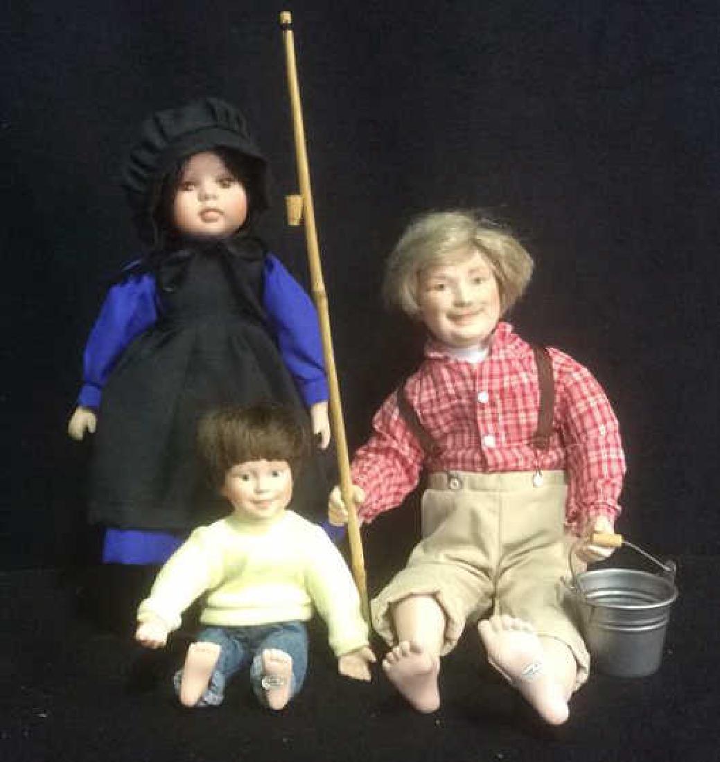 Group Lot Porcelain Country Dolls Lot of 3 porcelain (1 of 8)