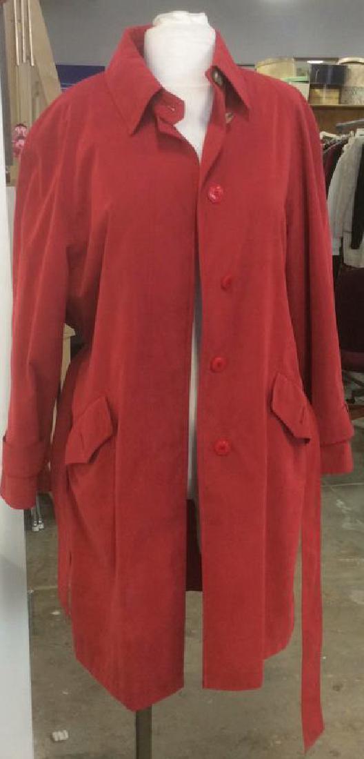 Talbots Womens Designer Red Microsuede Raincoat Size XS (1 of 5)