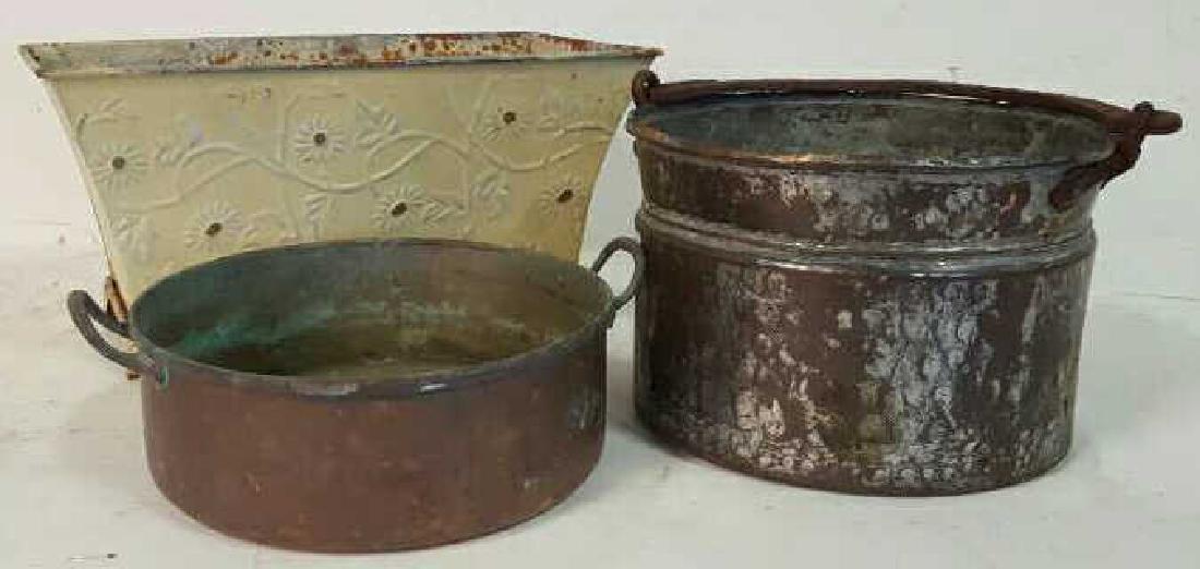 Three Metal Planters Three Metal Planters, one planter (1 of 10)