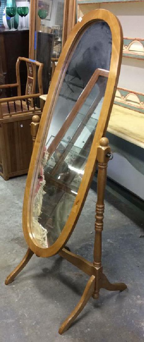 Vintage Floor Tilt Oval Mirror Floor standing Full (1 of 7)