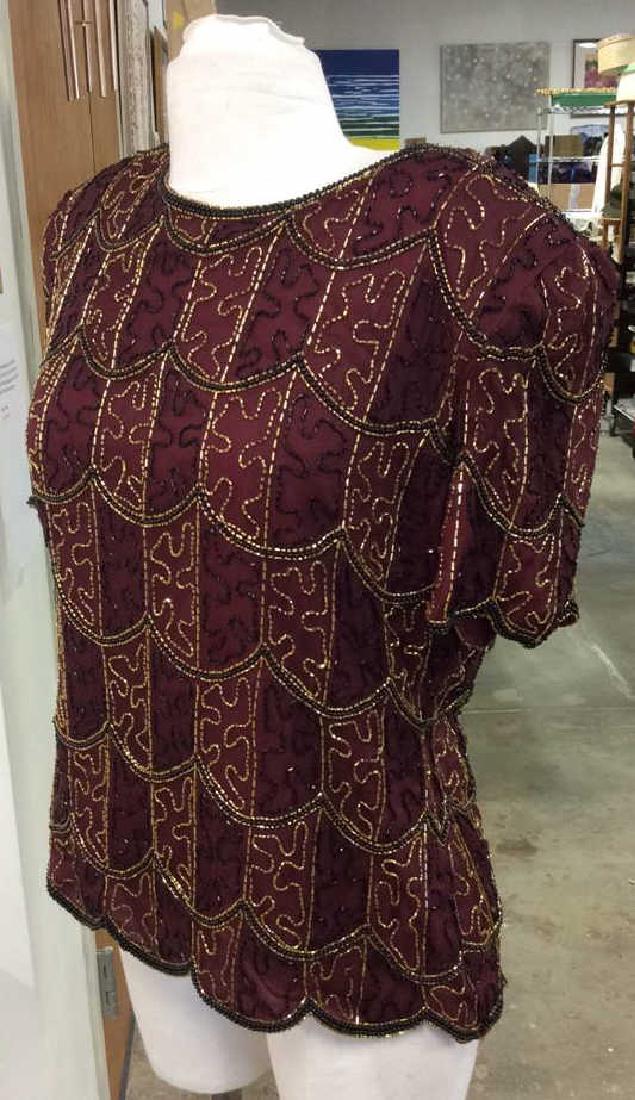 Vintage Gold Black Beaded Silk Top Vintage top made in (1 of 8)
