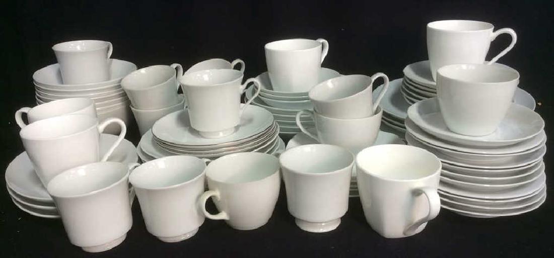 Partial Dinner Ser White China Group Lot of 72 white (1 of 9)