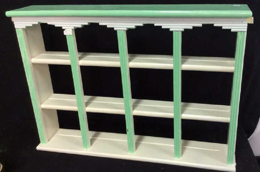 Painted Green White Hanging Display Shelf Decorative (1 of 7)