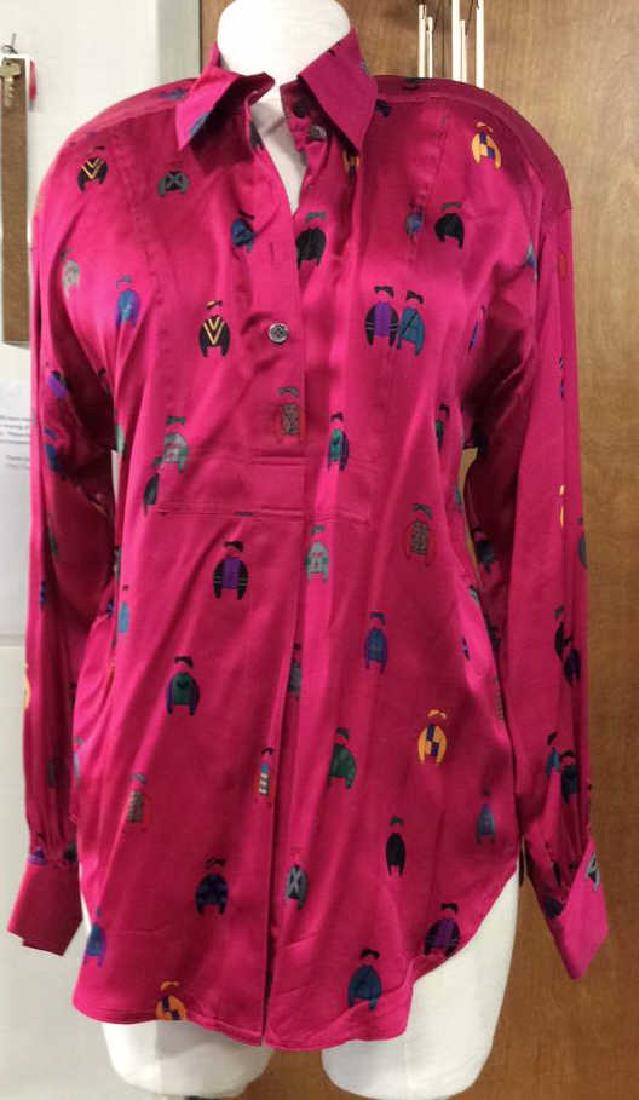 Bergdorf Goodman Raspberry Silk Blouse Stylized Blouse (1 of 10)