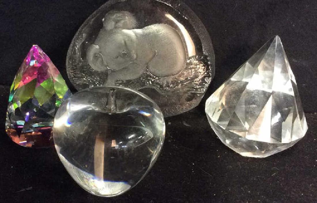 4 Crystal Glass Paperweights Glass prism, etched Koala (1 of 6)