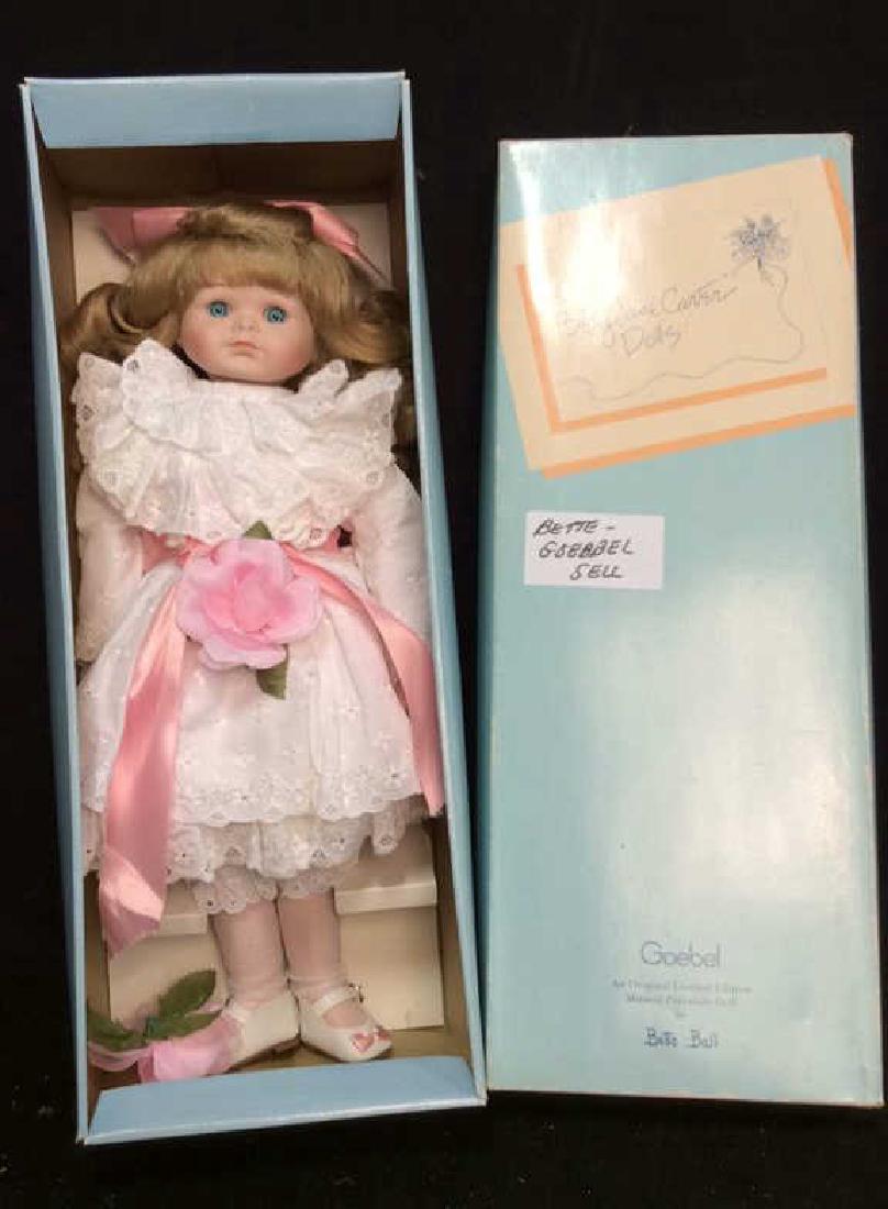 Goebels Ltd Edition Musical Porcelain Doll With: With original box marked for Bette Ball for Goebels. Costumed Porcelain Doll, Betty Jane carter dolls, limited edition. Doll measures ht app 17 inches
