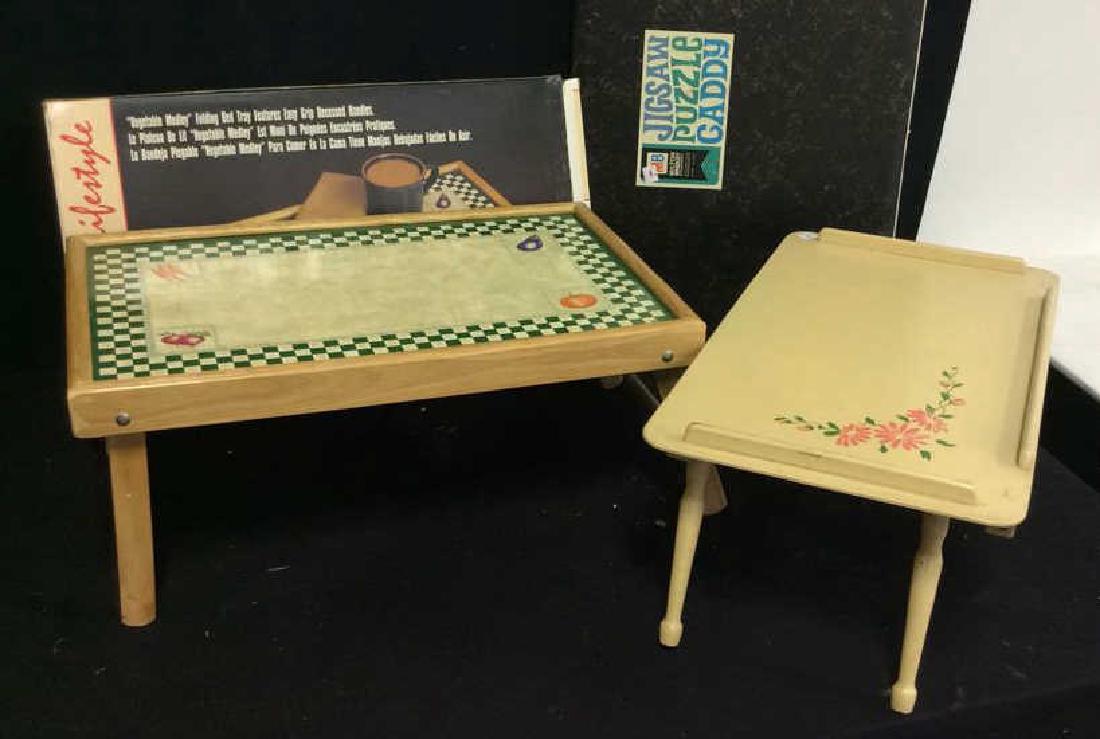 Standing folding breakfast trays caddys One with Box (1 of 6)