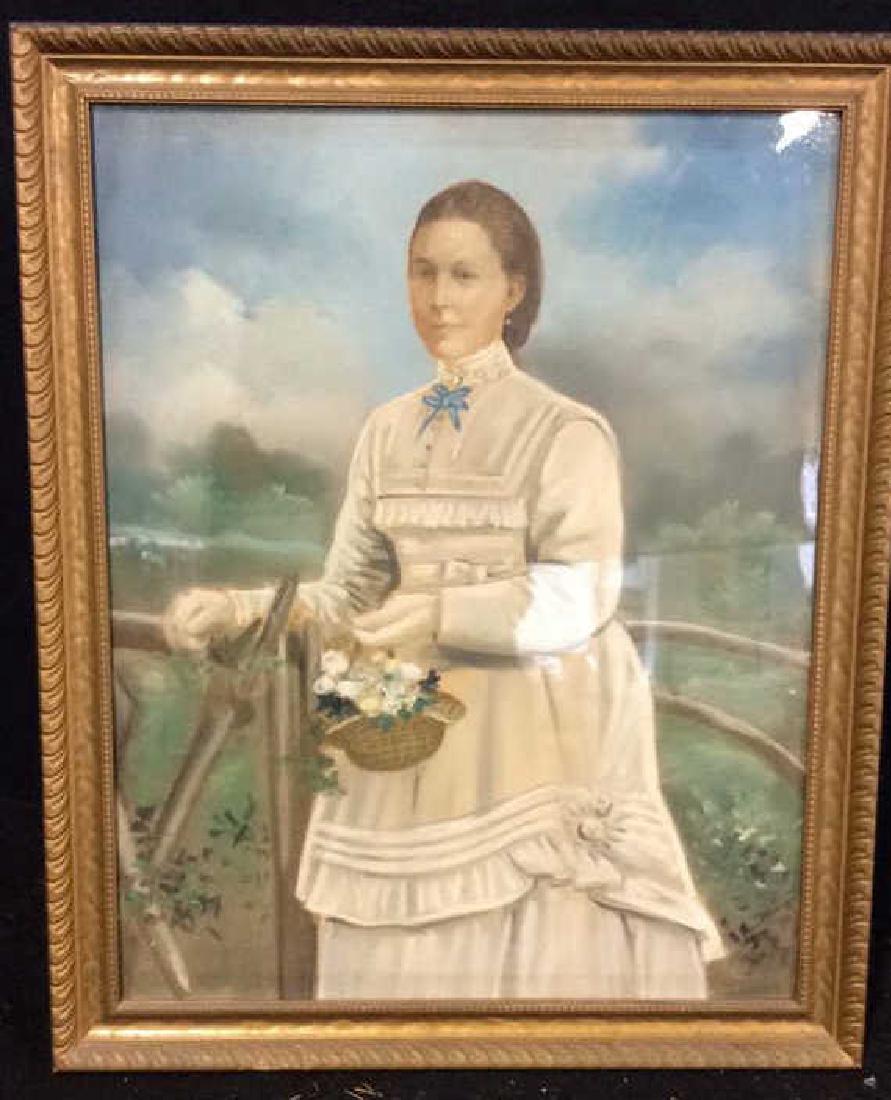 Antique Portrait Art in Blown Bubble Glass Frame (1 of 11)