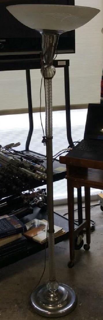 Art Deco Style Floor Lamp Chrome circular base, chrome (1 of 8)